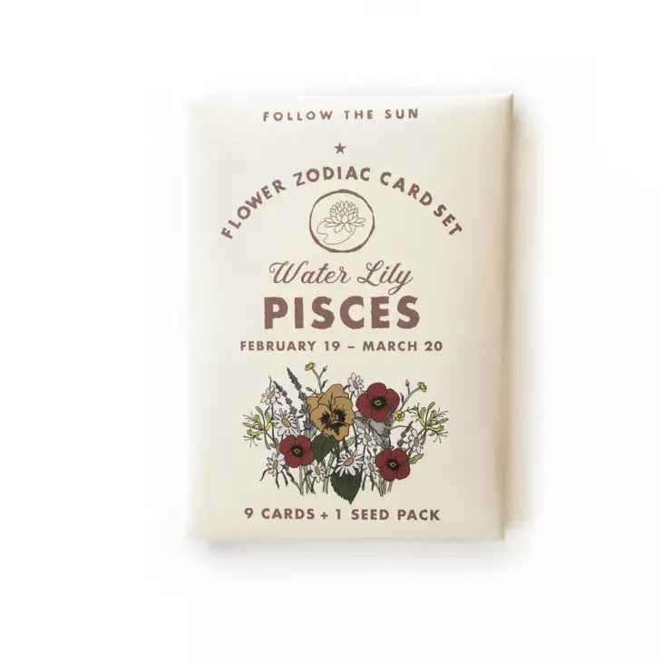 Flower Zodiac Sticker & Seed Set - Pisces (Feb 19 - Mar 20)