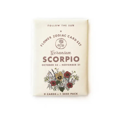 Flower Zodiac Sticker & Seed Set - Scorpio (Oct 23 - Nov 21)