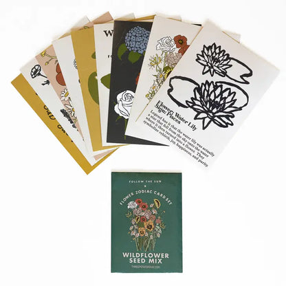 Flower Zodiac Sticker & Seed Set - Pisces (Feb 19 - Mar 20)