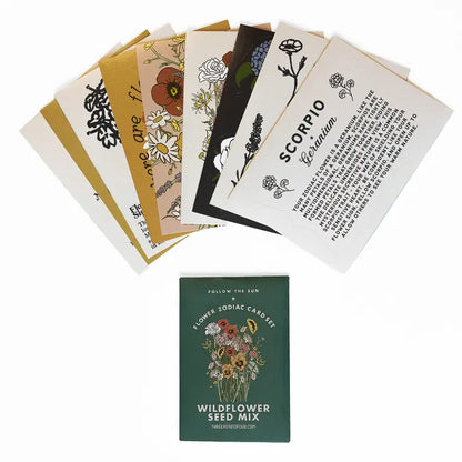 Flower Zodiac Sticker & Seed Set - Scorpio (Oct 23 - Nov 21)
