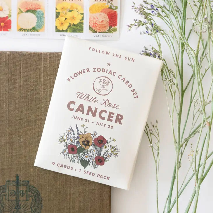 Flower Zodiac Sticker & Seed Set - Cancer (June 21 - July 22)